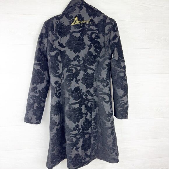 Desigual Mireia Baroque Floral Pattern Long Coat - Picture 5 of 9